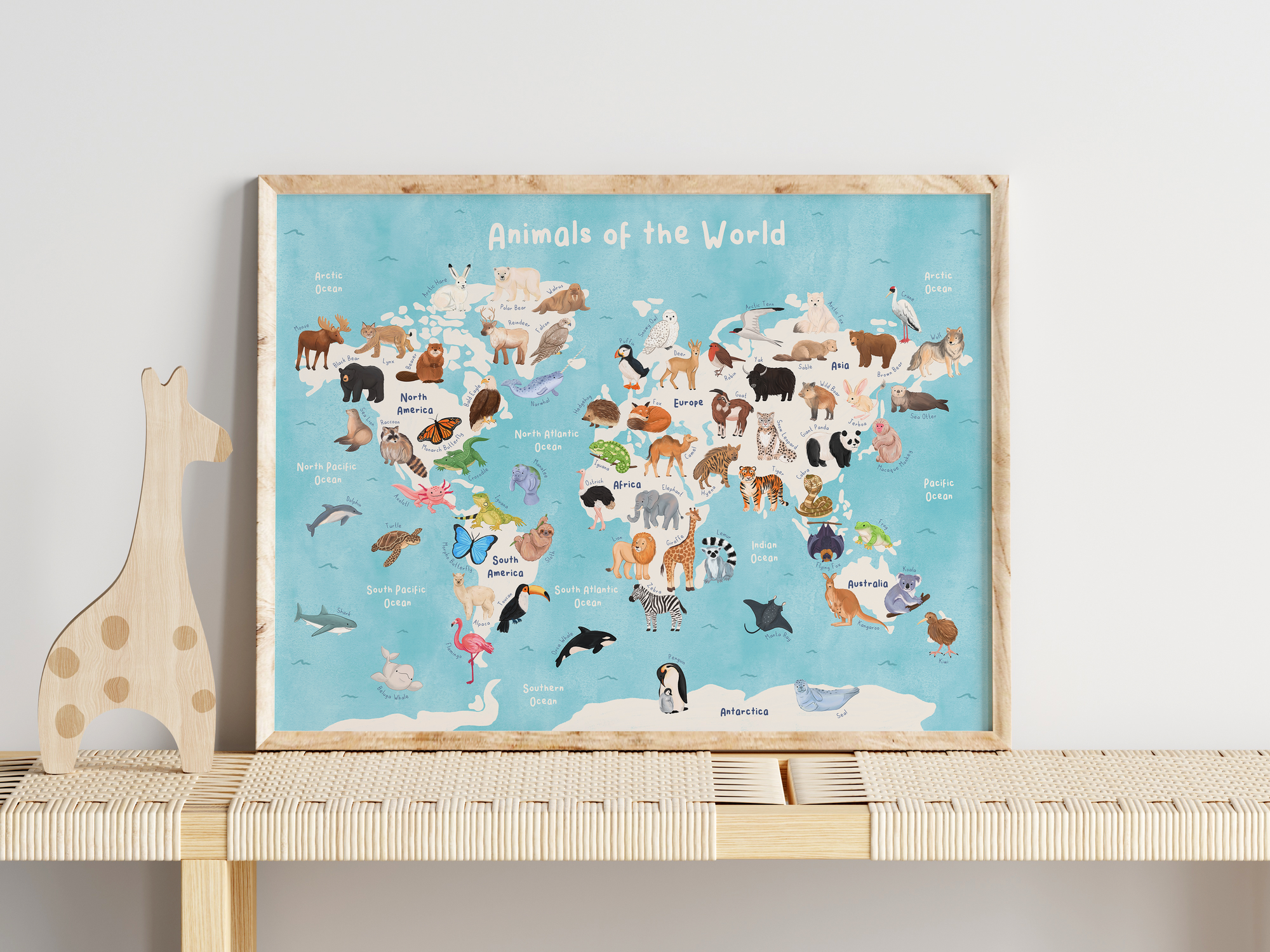 Animals of the World Map (Ocean)